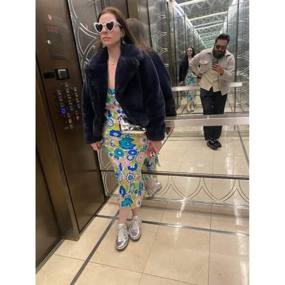 Dodo Bar Or Corinna Blue Multi Floral Dress – Women’s Size 8 (Retails $665) - Picture 12 of 13